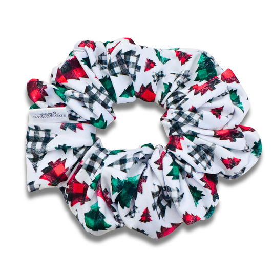Buffalo Plaid Trees Scrunchie Sewing Sweethearts