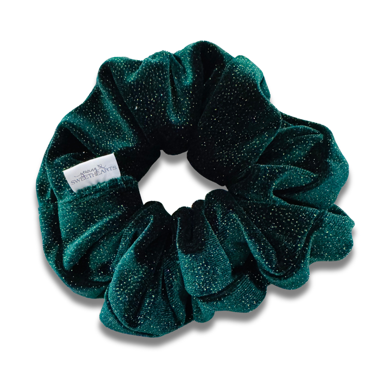 Forest Glitter Velvet Scrunchie Sewing Sweethearts