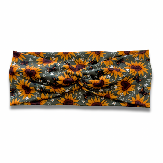 Sunflower Hearts Sweetheart Headband (or removable tie option) Sewing Sweethearts Sweetheart