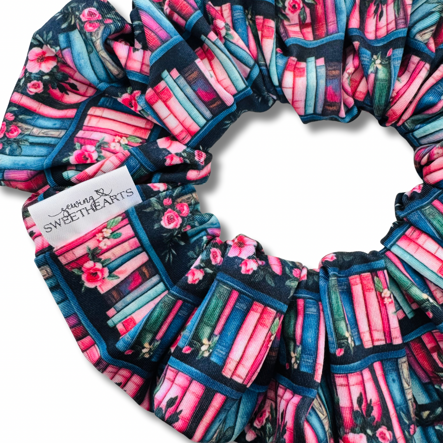 Navy & Pink Library Scrunchie Sewing Sweethearts