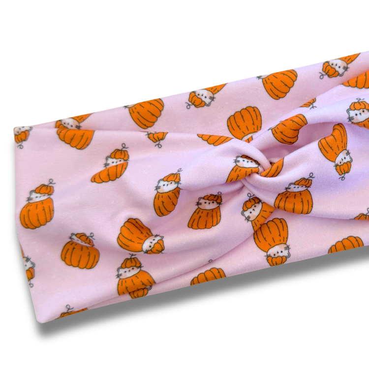 Pumpkin Cats Sweetheart Headband (or removable tie option) Sewing Sweethearts