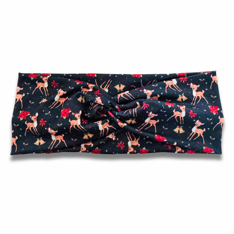 On Dasher, On Dancer Sweetheart Headband (or removable tie option)