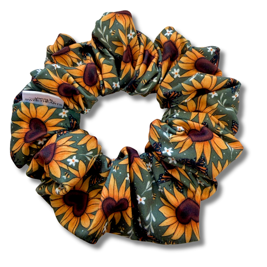 Sunflower Hearts Scrunchie Sewing Sweethearts