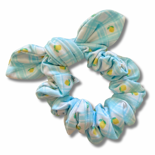 Lemon Picnic Bow Scrunchie Sewing Sweethearts