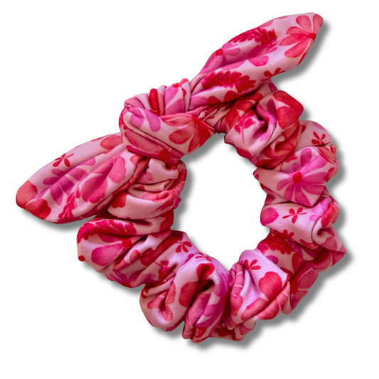 Red Tropics Bow Scrunchie Sewing Sweethearts