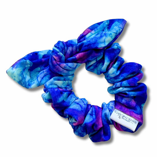 Aquamarine Bow Scrunchie Sewing Sweethearts