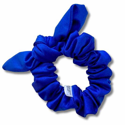 Royal Blue Swim Bow Scrunchie Sewing Sweethearts