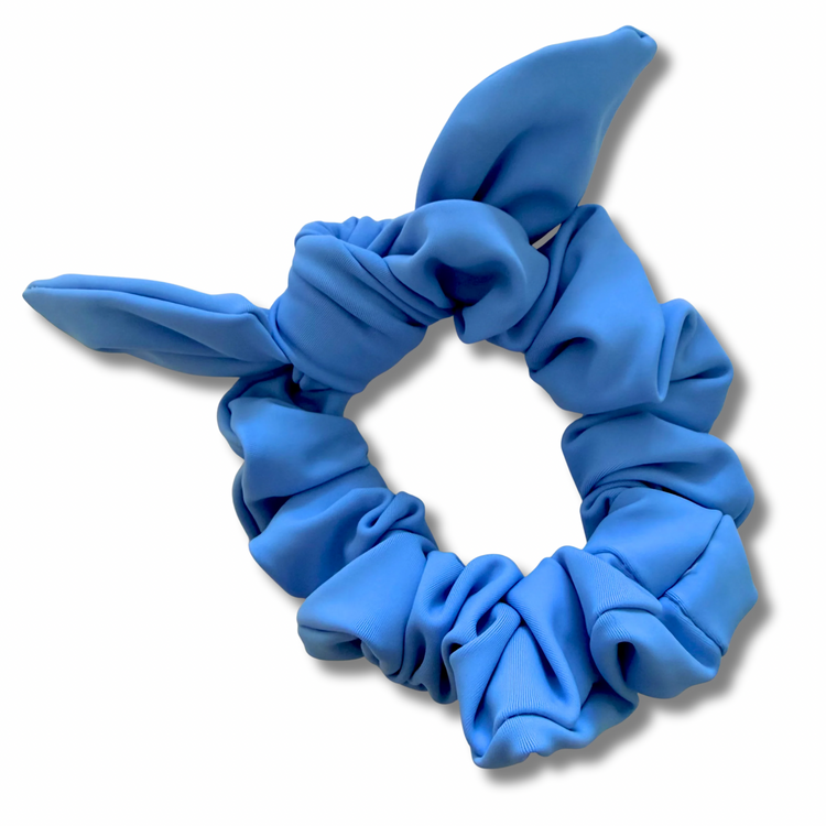 Light Blue Swim Bow Scrunchie Sewing Sweethearts