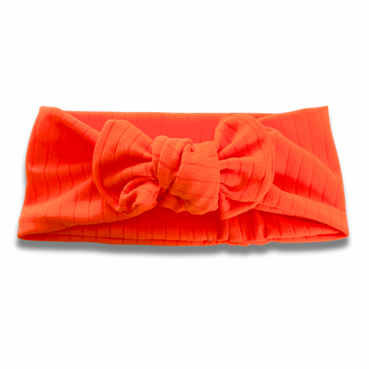 Neon Orange Ribbed Sweetie Headband Sewing Sweethearts