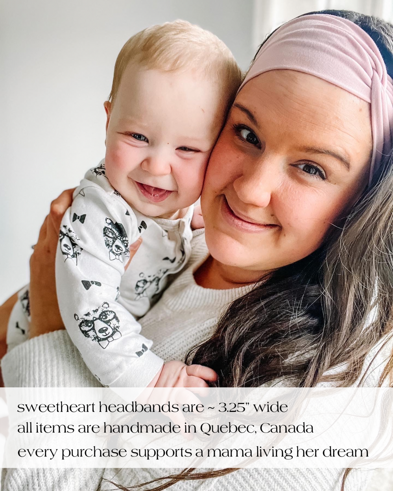 Heather Grey Sweetheart Headband Sewing Sweethearts