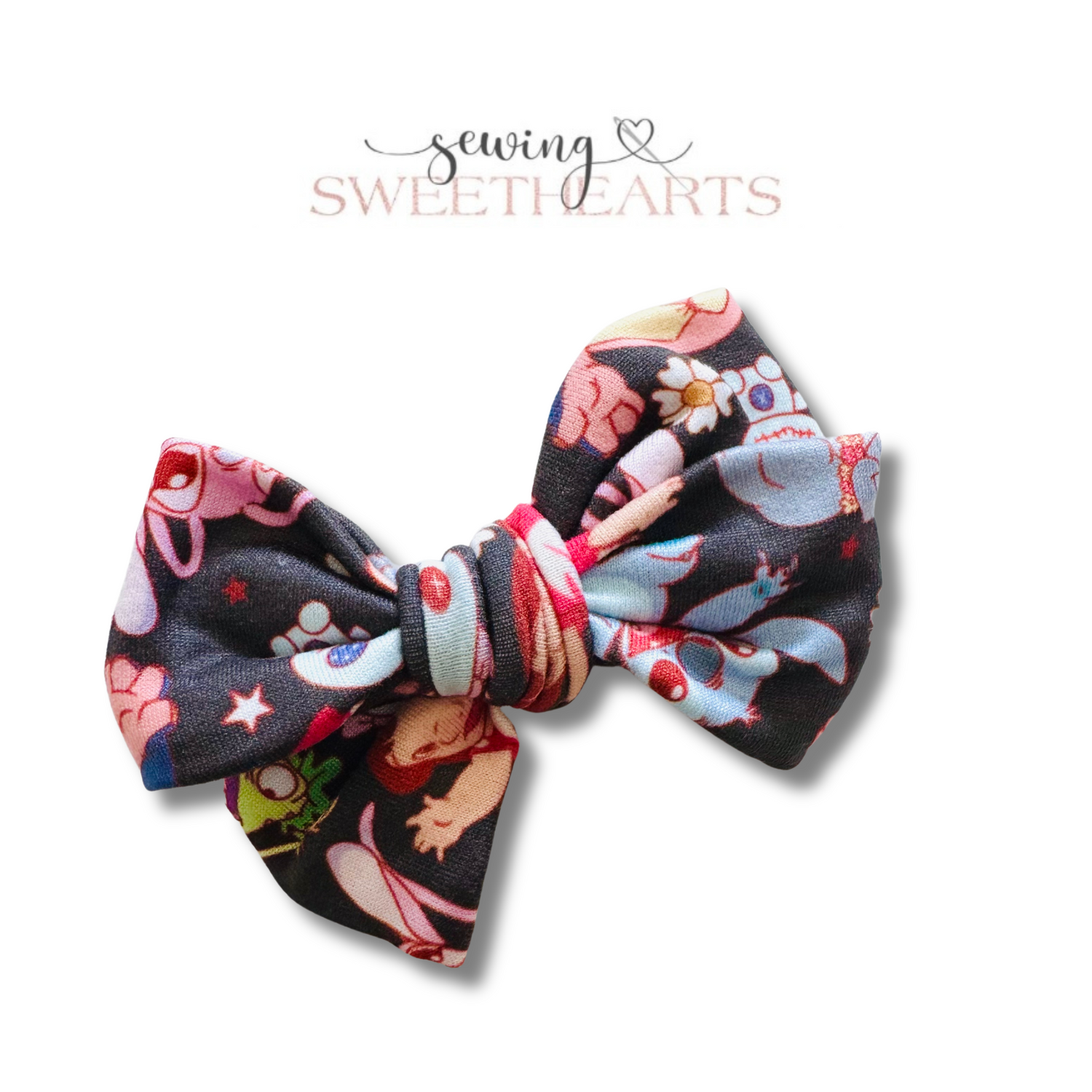 Blue Alien & Friends Bow  Sewing Sweethearts   