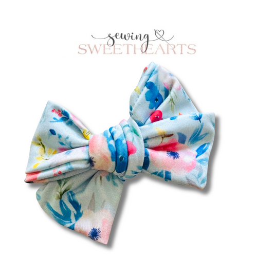 Baby Blue Fields Bow  Sewing Sweethearts   