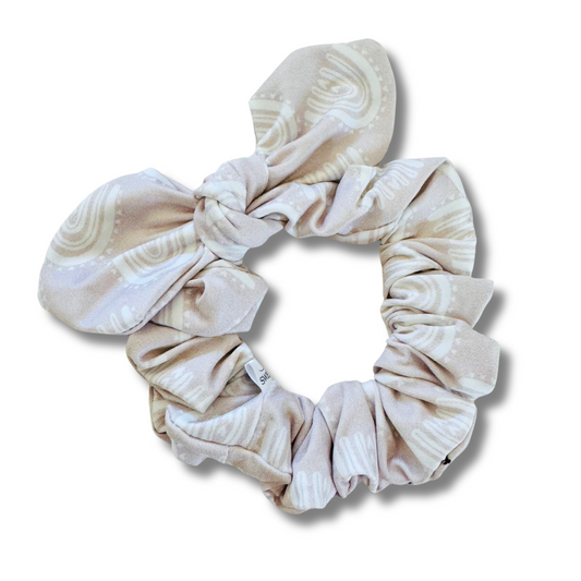 Blush Rainbows Bow Scrunchie  Sewing Sweethearts   