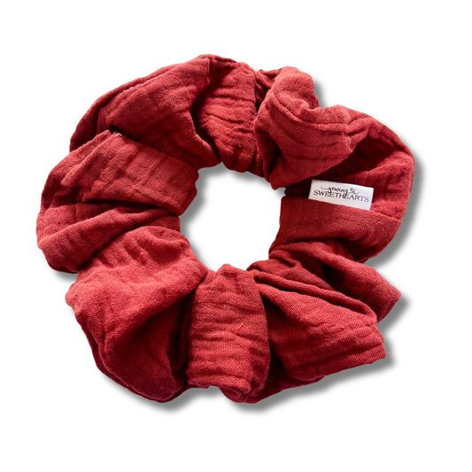 Dark Cinnamon Muslin Scrunchie  Sewing Sweethearts   