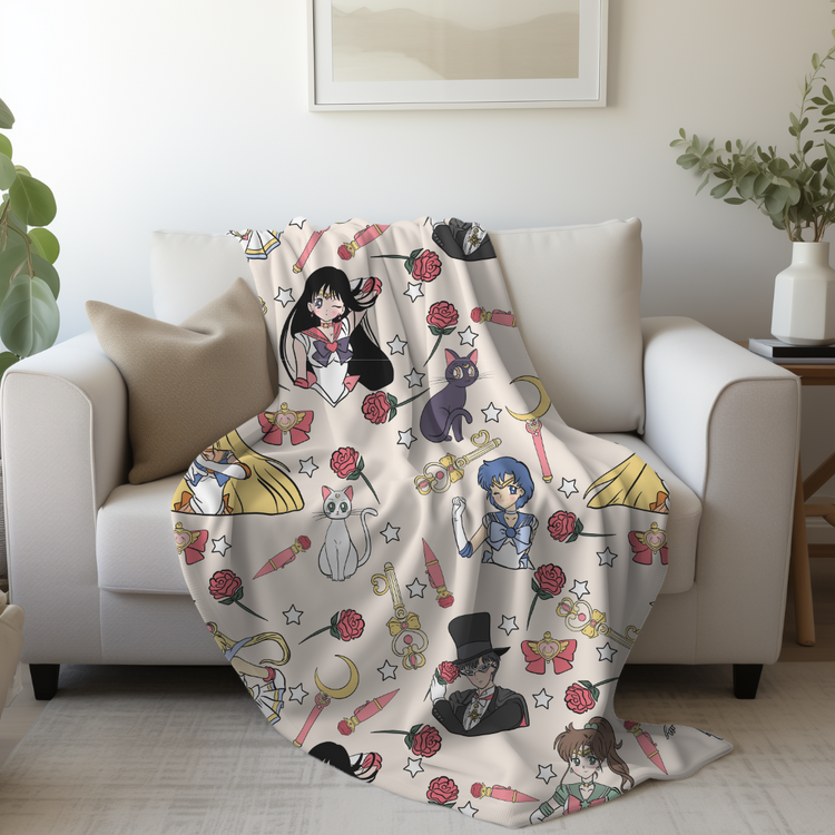 Moon Girls Minky Blanket PREORDER (~4 weeks before shipping)  Sewing Sweethearts   