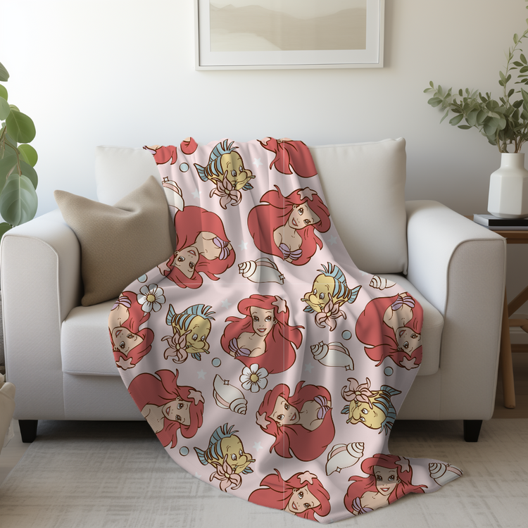 Mermaid Princess Minky Blanket PREORDER (~4 weeks before shipping)  Sewing Sweethearts   