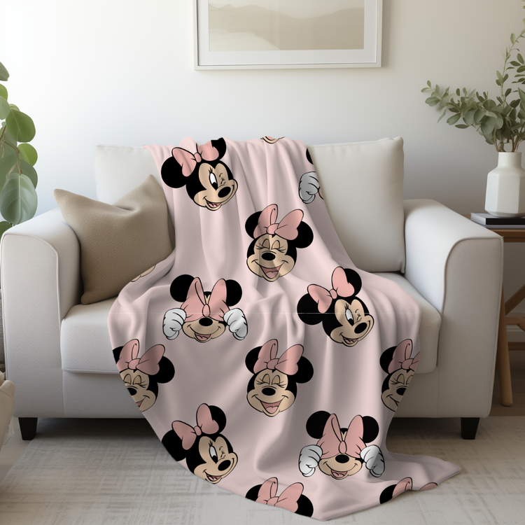 Pink Mouse Minky Blanket PREORDER (~4 weeks before shipping)  Sewing Sweethearts   