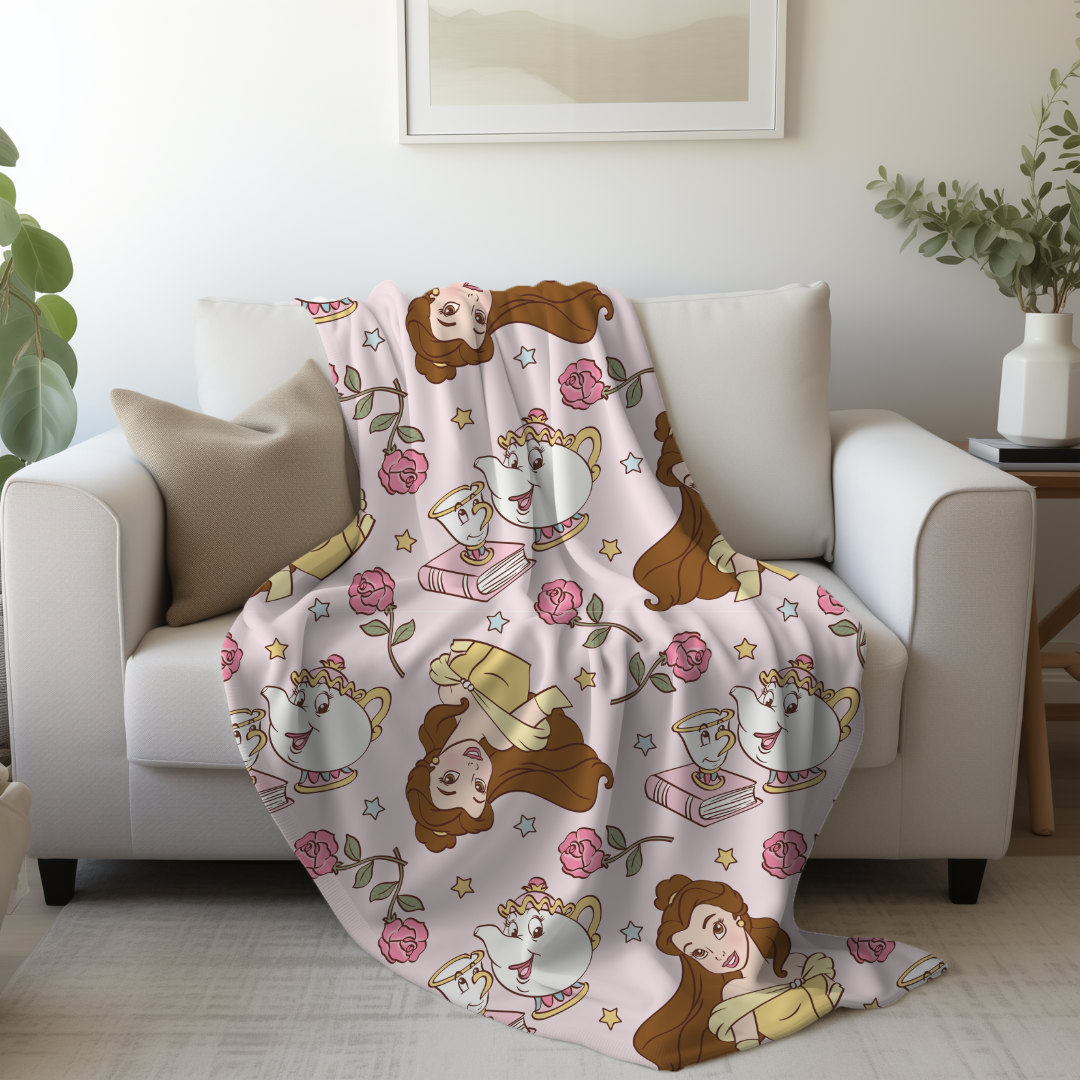 Princess Beauty Minky Blanket PREORDER (~4 weeks before shipping) Sewing Sweethearts