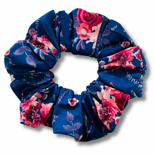 Navy Rose Garden Scrunchie Scrunchies Sewing Sweethearts   