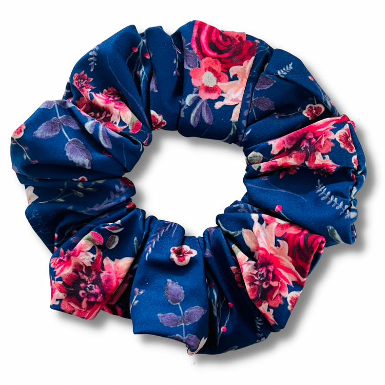 Navy Rose Garden Scrunchie Scrunchies Sewing Sweethearts   