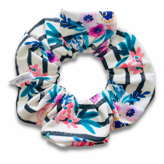 Floral Stripe Scrunchie Scrunchies Sewing Sweethearts   