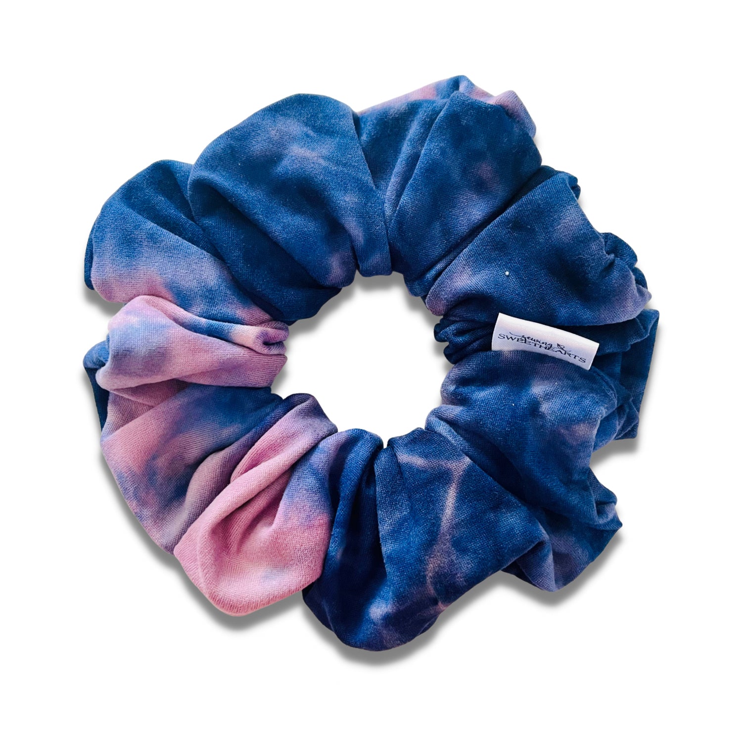 Navy & Mauve Tie Dye Scrunchie Scrunchies Sewing Sweethearts   