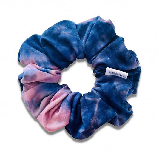 Navy & Mauve Tie Dye Scrunchie Scrunchies Sewing Sweethearts   