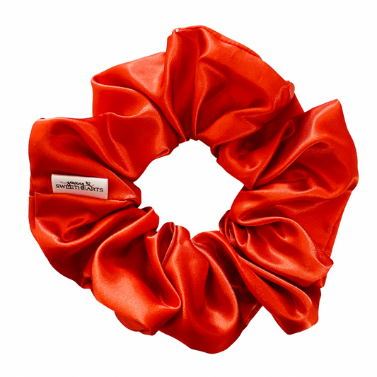 Bright Pumpkin Satin Scrunchie Scrunchies Sewing Sweethearts   
